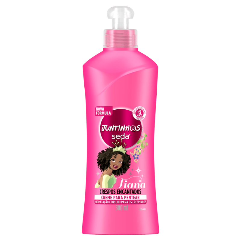 Creme-para-Pentear-Infantil-Tiana-Seda-Juntinhos-Crespos-Encantados-Frasco-300ml