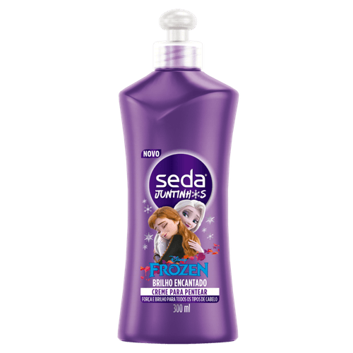 Creme para Pentear Infantil Frozen Seda Juntinhos Brilho Encantado Frasco 300ml