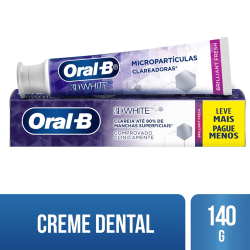 Creme Dental Oral-B 3D White Brilliant Fresh Caixa 140g Leve Mais Pague Menos