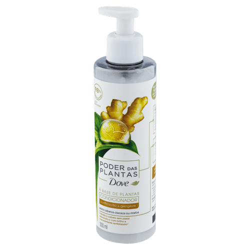 Condicionador à Base de Plantas Dove Poder das Plantas Purificação + Gengibre Frasco 300ml Pump