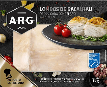 Lombo Bacalhau Gadus Morhua ARG Dessalgado Congelado 1Kg