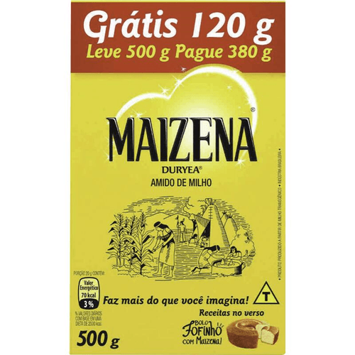 Amido de Milho Maizena Caixa 500g Oferta Especial