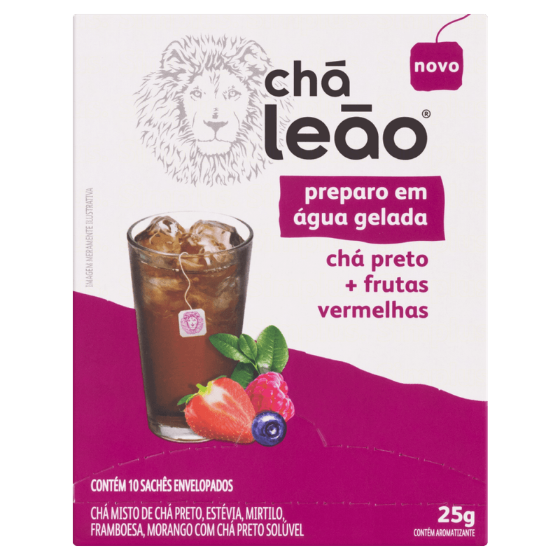 Cha-Misto-de-Cha-Preto-Estevia-Mirtilo-Framboesa-e-Morango-com-Cha-Preto-Soluvel-Cha-Leao-Caixa-25g-10-Unidades