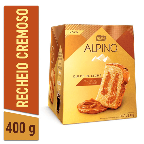 Panettone Recheio Doce de Leite Alpino Caixa 400g