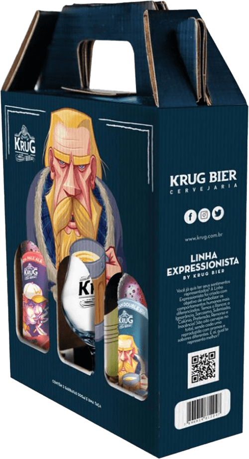 Kit Cerveja Krug Expressionista 2 unidades 500ml Grátis uma Taça