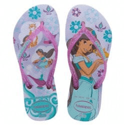 Sandália Havaianas Kids Slim Princess Lavanda e Roxo Nº 31 / 32 Par