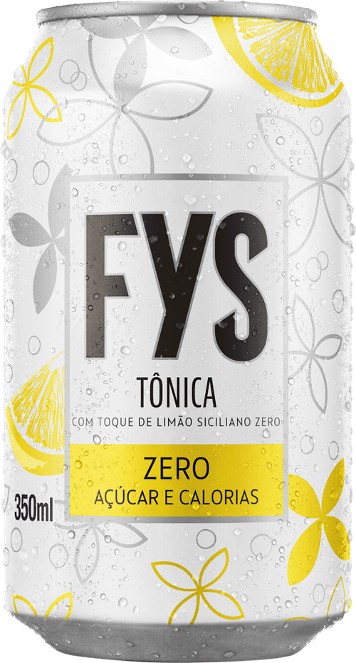 Água Tônica com Toque de Limão Siciliano Zero Açúcar FYs Lata 350ml