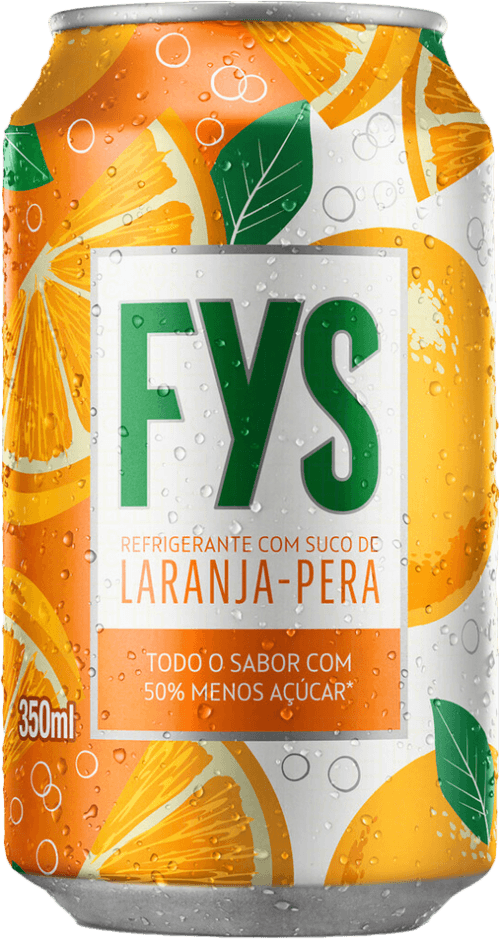 Refrigerante com Suco de Laranja-Pera FYs Lata 350ml