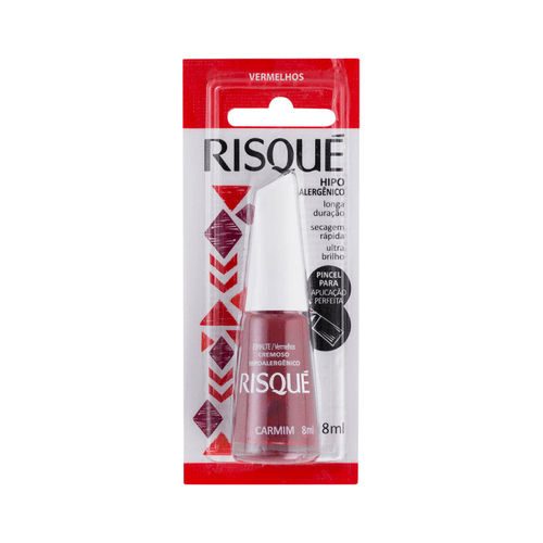 Esmalte Cremoso Carmim Risqué Vermelhos Blister 8ml