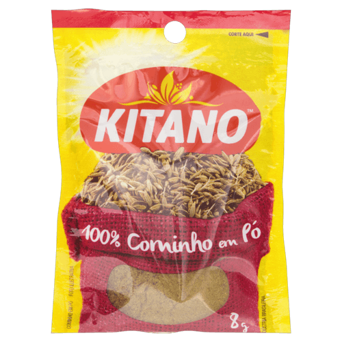 100% Cominho em Pó Kitano Pacote 8g