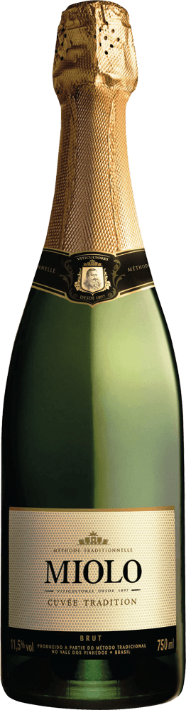 Espumante Brasileiro Branco Brut Cuvée Tradition Miolo Chardonnay Pinot Noir Vale dos Vinhedos Garrafa 750ml