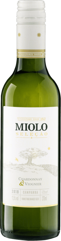 Vinho Brasileiro Branco Seco Miolo Seleção Chardonnay Viognier Campanha Garrafa 375ml