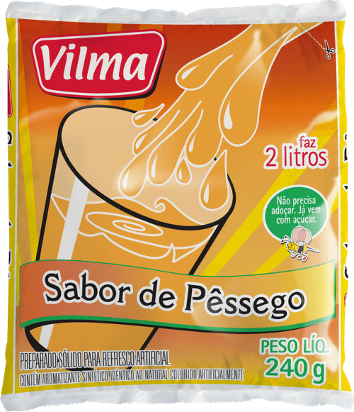 Refresco em Pó Vilma Sabor Pêssego 240g