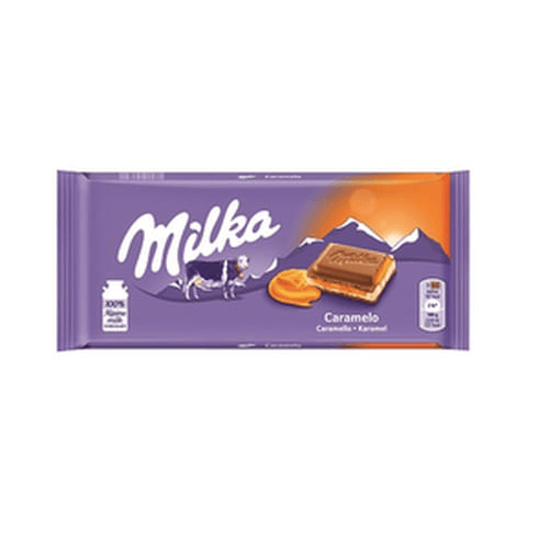 5 X 100gr Milka &amp; Caramel Chocolate Alpine Milk