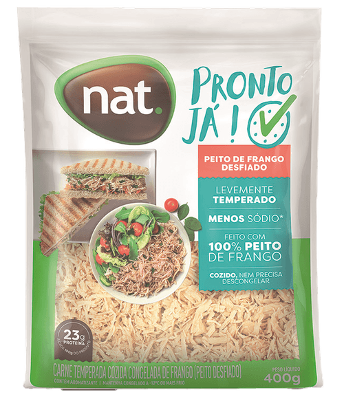 Peito de Frango Nat Desfiado pacote 400 g congelado