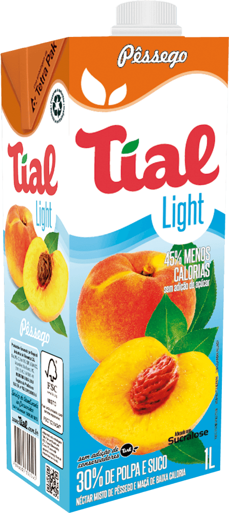 Néctar Tial Light Pêssego Tetra Pak 1 L