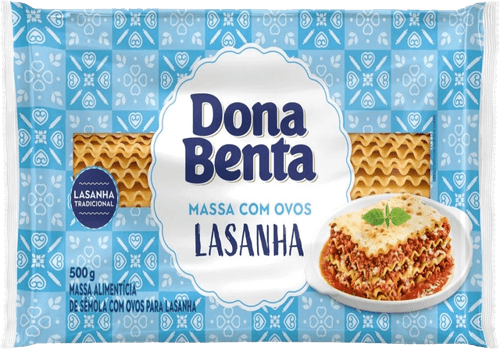 Massa Alimentícia de Sêmola com Ovos para Lasanha Tradicional Dona Benta Pacote 500g