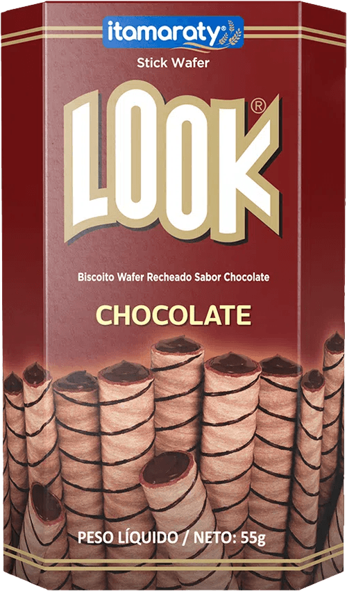 Biscoito Rolinho Look Wafer Chocolate 55 g