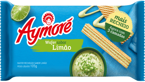 Biscoito Wafer Recheio Limão Aymoré Pacote 105g