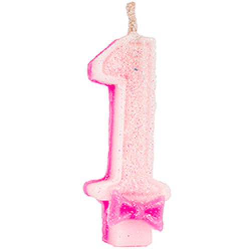 Vela De Aniversário Rosa Nº 1 Super Glitter Regina Cartela