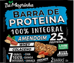 Barra-de-Proteina-7-Graos-100--Integral-Amendoim-Da-Magrinha-Pacote-30g-2-Unidades-com-3-Quadradinhos-Cada