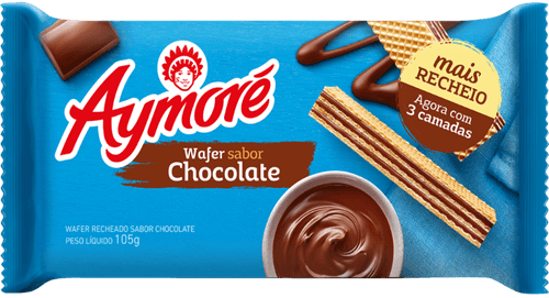 Biscoito Wafer com Recheio de Chocolate Aymoré Pacote 105g