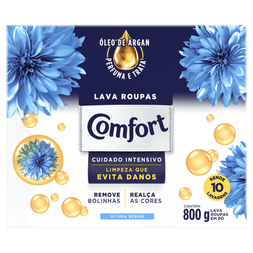 Lava-Roupas em Pó Hydra Sérum Óleo de Argan Comfort Caixa 800g