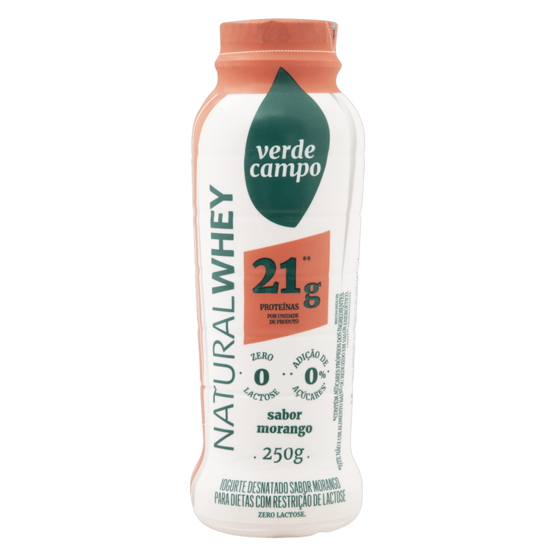 Iogurte-Desnatado-Morango-Zero-Lactose-para-Dietas-com-Restricao-de-Lactose-sem-Adicao-de-Acucar-Verde-Campo-Natural-Whey-21g-de-Proteina-Frasco-250g