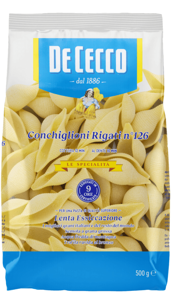 Macarrao-de-Semola-de-Trigo-Grano-Duro-Conchiglioni-Rigati-126-De-Cecco-Pacote-500g