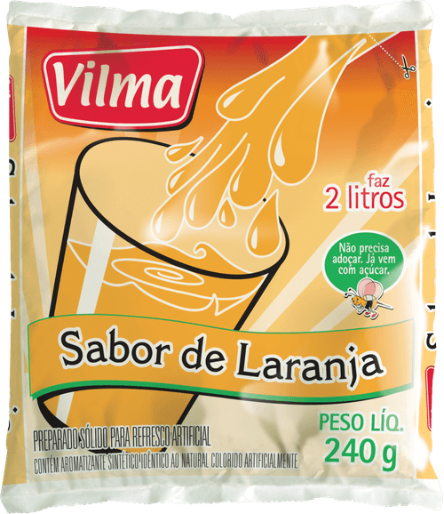 Refresco em Pó Vilma Sabor Laranja 240g