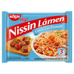 Macarrao-Instantaneo-Lamen-com-Tempero-de-Carne-com-Tomate-Nissin-Miojo-Pacote-85g-Sendo-80g-de-Macarrao-e-5g-de-Tempero