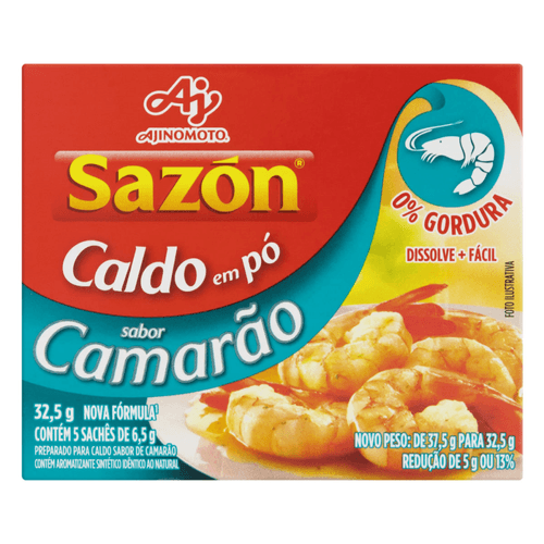 Caldo em Pó Camarão Sazón Caixa 32,5g