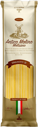 Massa-Alimenticia-Macarrao-de-Semola-de-Trigo-Durum-Spaghetti-15-Antico-Molino-Pacote-500g