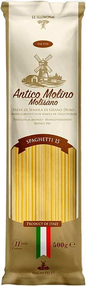 Massa Alimentícia Macarrão de Sêmola de Trigo Durum Spaghetti 15 Antico Molino Pacote 500g