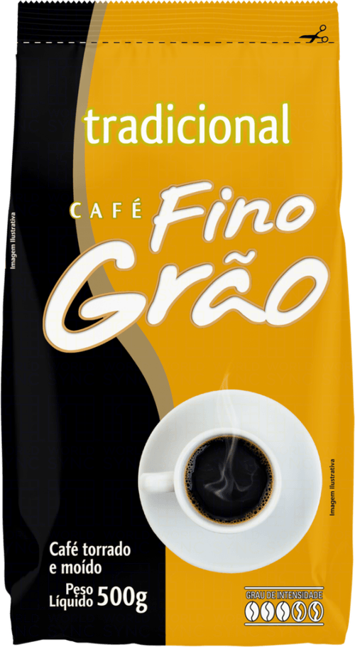 Café Torrado e Moído Tradicional Fino Grão Pacote 500g