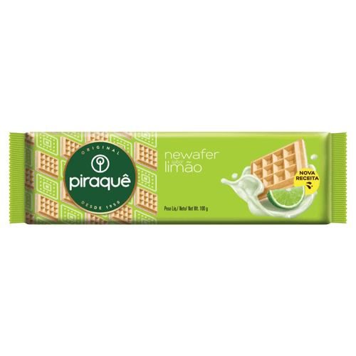 Biscoito Wafer Recheio Limão Piraquê Newafer Pacote 100g