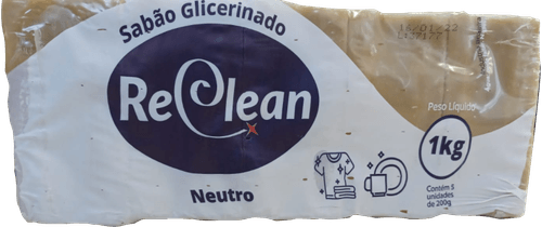 Sabão em Barra Reclean Glicerinado Neutro 5x200g