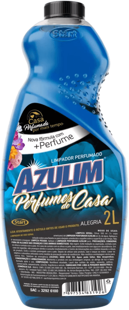 Limpador Perfumado Alegria Azulim 2 Litros