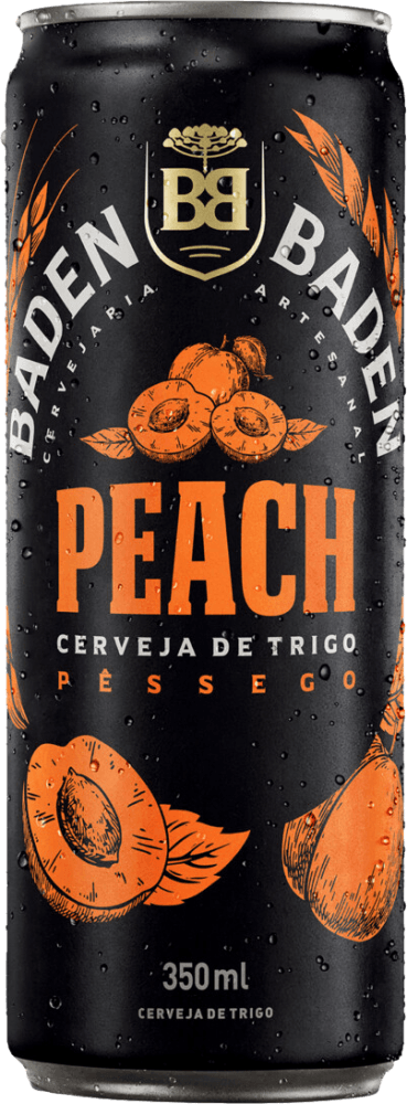 Cerveja de Trigo Peach Pêssego Baden Baden Lata 350ml