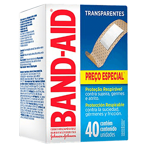 Curativo Transparente Band-Aid Caixa 40 Unidades