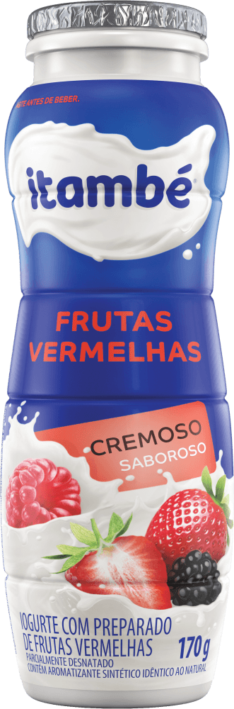 Iogurte Parcialmente Desnatado Morango Itambé Frasco 170g