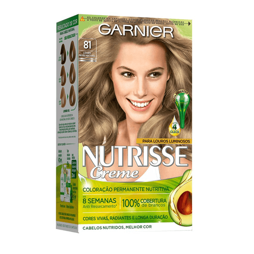 Coloração Garnier Nutrisse Creme 81 Louro Paixão Nacional