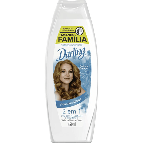 Shampoo Condicionador 2 em 1 Original Proteção e Maciez com Pró Vitamina B5 e Vitamina E Darling Frasco 650ml Tamanho Família