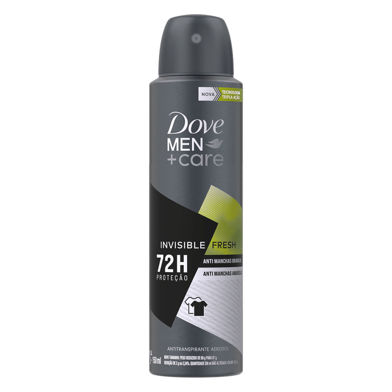 Antitranspirante-Aerossol-Invisible-Fresh-72h-Dove-Men-Care-150ml-Spray