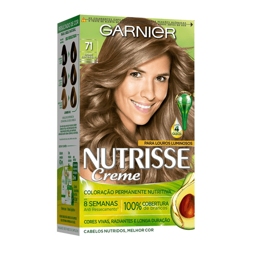 Coloração Garnier Nutrisse Creme 71 Louro Esplêndido