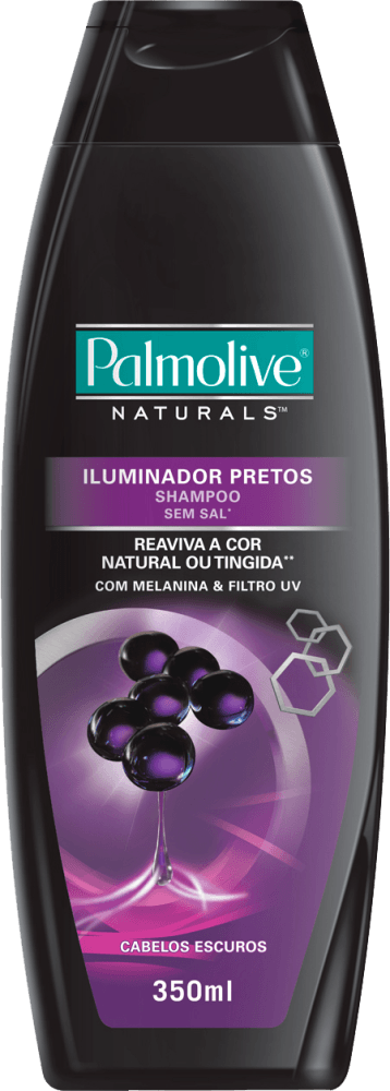Shampoo Melanina & Filtro UV com Kera Ceramide Serum Palmolive Naturals Pretos Vibrantes Frasco 350ml