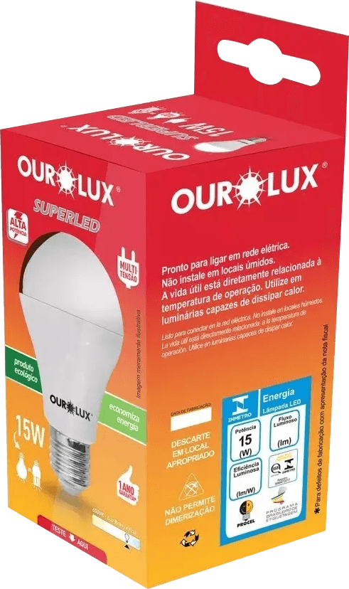 Lâmpada Led Superled 15w Bivolt 6500k Ourolux