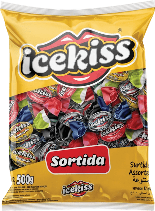 Bala Ice Kiss Dura 500g Sortida