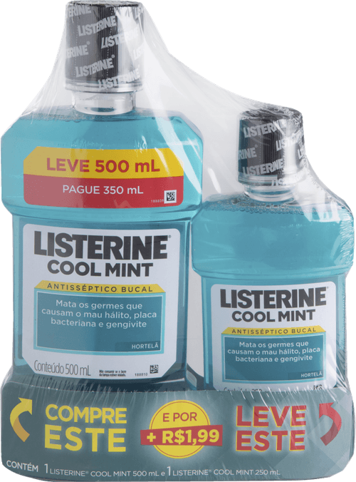 Kit Listerine Cool Mint 500ml + 250ml Pack Promocional