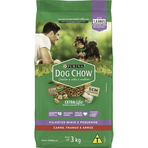 Alimento Para Cães Filhotes Raças Pequenas Purina Dog Chow Pacote 3kg